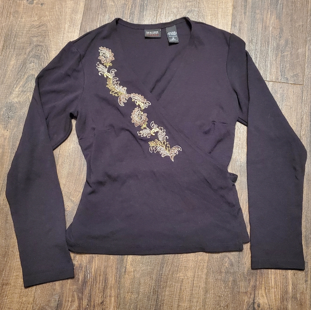 New York and Company M Wrap Longsleeve Top